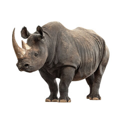 Obraz premium PNG of Majestic rhinoceros standing impressively.