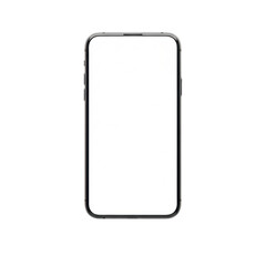 A simple line drawing of a smartphone with a blank screen on a white background. isolated on transparent background