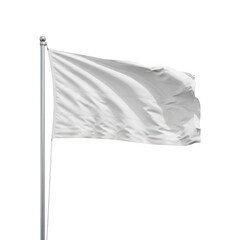 White flag mockup isolated on transparent background