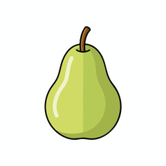 Illustration of a Fresh Green Pear for Healthy Food and Fruit Concepts