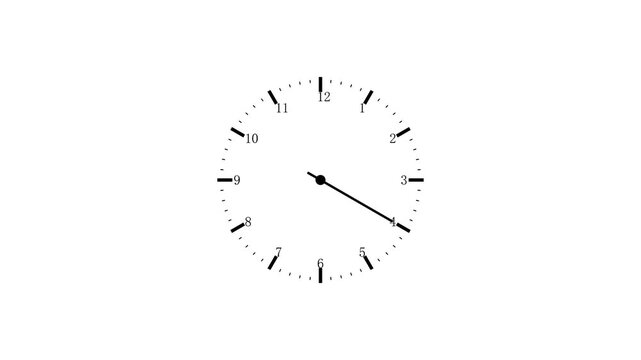 Analog wall clock spinning animation through the hours. analog clock timer circle animated