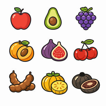Fruits Pack Icon Starts with A Leter