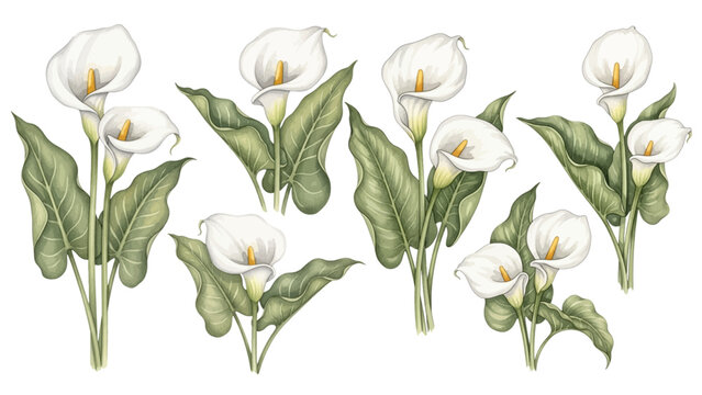watercolor calla lily clipart for graphic resources