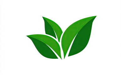 Fototapeta premium Green Leaf Plant Logo: Eco - Friendly Symbol of Nature, Organic Growth, Fresh Botany & Ecology