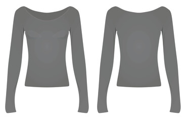 Fototapeta premium Grey off shoulder sweater. vector illustration