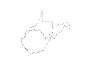 West Virginia Congressional Districts Map 119th Congress Vector Illustration USA House of Representatives Electoral Boundaries 2026 Voting Precincts Government Data Vis Black White Outline Transparent