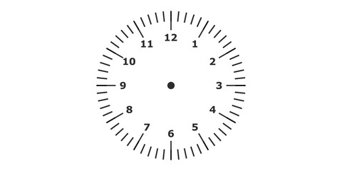 Set of clock faces in EPS format, showing all twelve hours with simple, clean designs