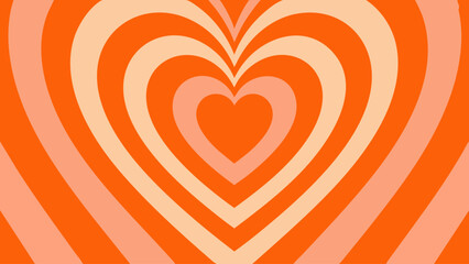 Concentric hearts create a vibrant, swirling pattern in shades of orange.