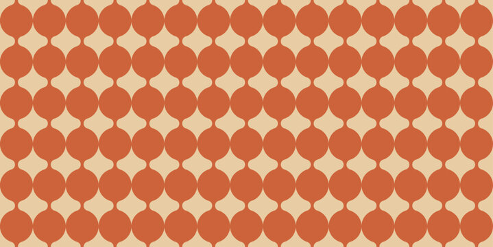 A repeating pattern of terracotta oval shapes on a beige background.