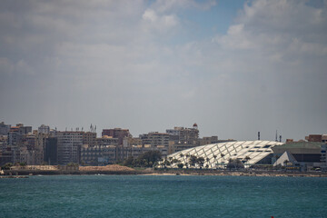 Obraz premium Library of Alexandria across the bay in Alexandria, Egypt