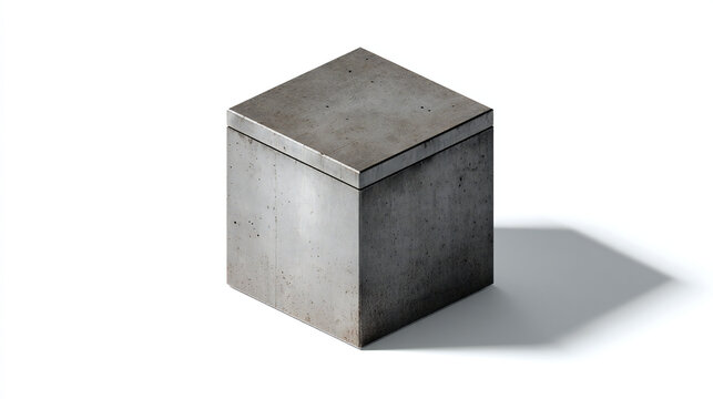 Solid concrete block foundation element isolated, illustrating structural base and engineering strength in construction projects.