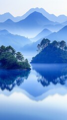 Landscape Peaceful Nature Mountains Lake Scenery