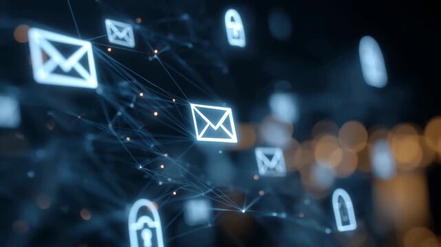 Email security tips for small businesses, featuring a checklist and icons representing various security measures.