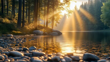 Landscape Peaceful Nature Mountains Lake Scenery