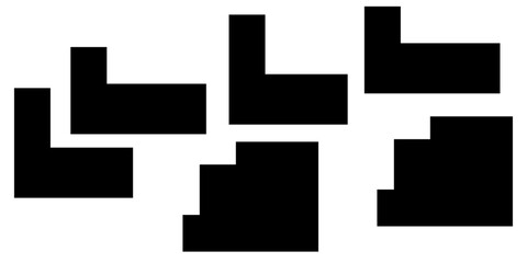 Set of black shape mockup frame. vector frame mockup, banner, poster on white background.