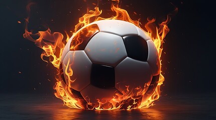 Fototapeta premium burning soccer ball