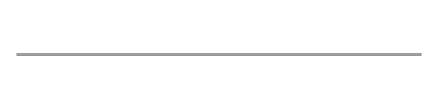 Double medium. Divider. Black horizontal line. Isolated on white background.