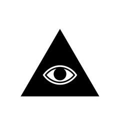 Fototapeta premium Silhouette of the All Seeing Eye of Providence Vector Symbol for Mystical and Illuminati Concepts