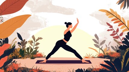 Woman doing yoga outdoors