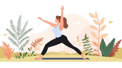 Woman practicing yoga outdoors