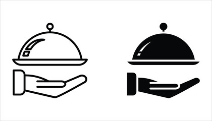 Fototapeta premium Platter icon set. Vector illustration for web design. Restaurant sign. Waiter symbol vector illustration on white background.