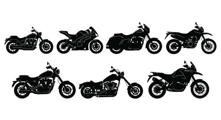 Obraz premium Motorcycle Silhouettes Vector Icons