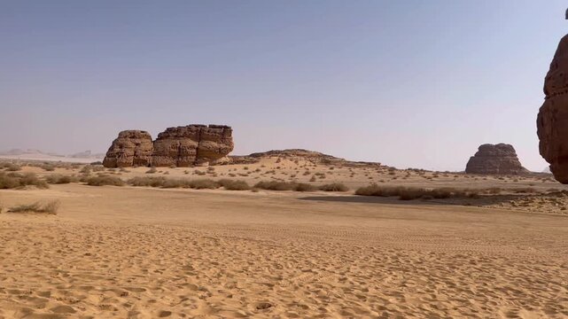 Tomb of Lihyan, son of Kuza. Also known as Qasr Al Farid or 'The Lonely Castle', is a well-known and iconic tomb in Mada'in Salih (Madain Saleh) in Hegra, Al Ula, Kingdom of Saudi Arabia