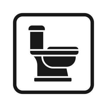 Toilet sign icon, restroom symbol, sanitation, and bathroom facility, vector illustration.