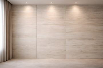 Elegant limestone accent wall interior for Zoom background