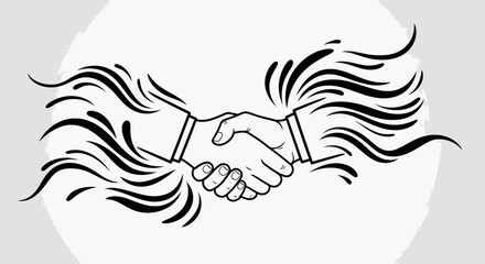 Energetic Handshake Symbolizing Partnership and Agreement in Bright Studio.