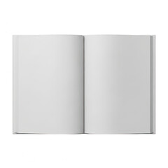 Naklejka premium An open blank book with white pages on a plain white background. isolated on transparent background