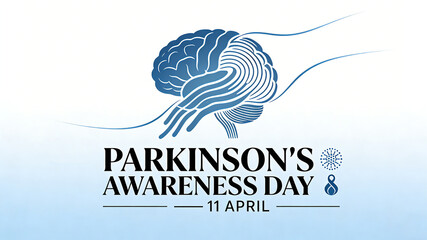 Fototapeta premium Abstract brain and neural line patterns represent the concepts of Parkinson's disease cognitive dissemination, neurological health education, and public health advocacy. 