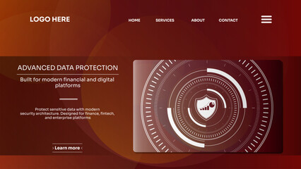 Secure data protection solution section for fintech and SaaS platforms, visualizing modern security