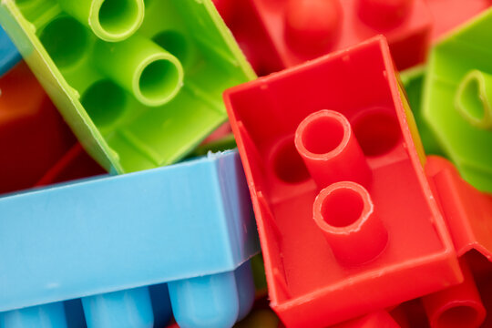 Colorful Plastic Building Blocks for Creative Playtime