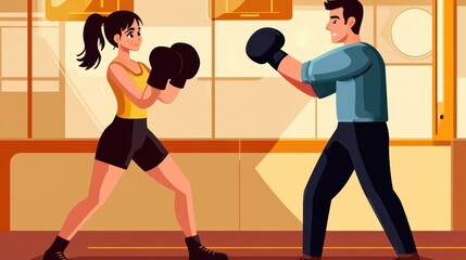 Boxing training session