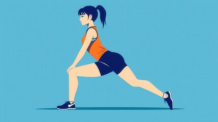 Woman stretching,athletic pose