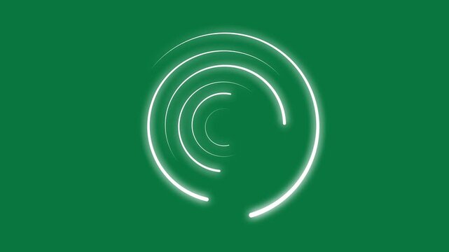Digital loading circle animation, 4K with  on green screen layer spinning neon glowing progress ring UI indicator abstract buffering seamless loop, spinning loading icon animation