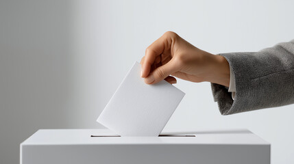 Hand Casting a Vote into a Ballot Box