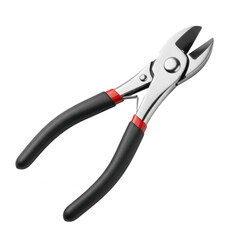 Obraz premium A pair of needle nose pliers with black handles and red accents on a white background. isolated on transparent background