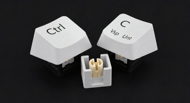 White Keyboard Keys and Switch, Ctrl, C, Vsp, Unt