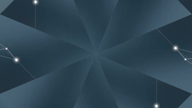 Abstract Geometric Pattern Filming in Diffused Blue Tones Moving Amid Surfaces in Subtle Lighting