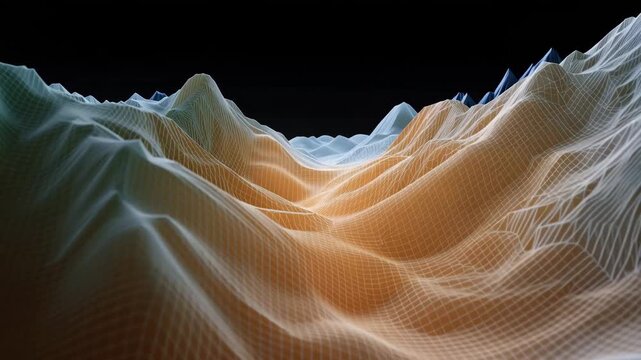Advanced finite element analysis output shows a spectrum heatmap representing material stress at different levels applied across a surface geometry. cinematic color correction, natural uneven