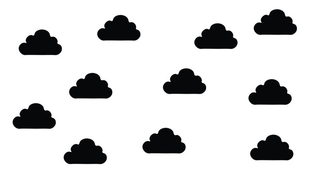 Cloud Pattern Seamless Background Representing Cloud Computing, Scalable Data Storage, SaaS Design And Technology Infrastructure Visual Asset