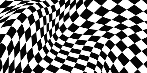 Obraz premium Abstract black and white checkered pattern Checkerboard seamless pattern art modern abstract