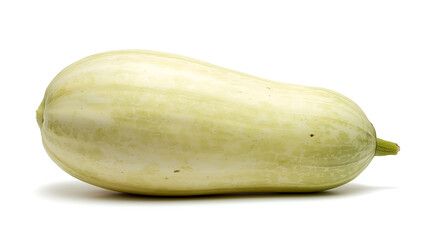 A fresh bottle gourd (calabash  lauki is depicted horizontally from the side, showcasing its smooth, slightly ribbed surface in light green with natural gradients.