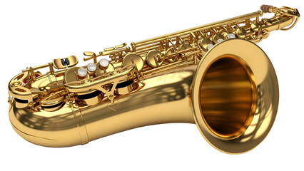 Obraz premium Golden Saxophone Isolated on Black Background