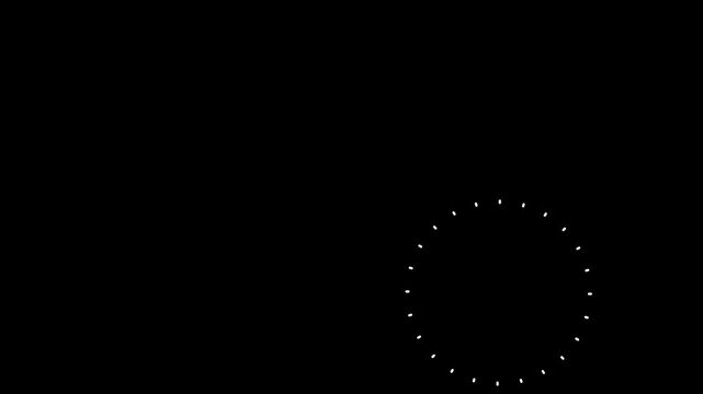 Modern white cartoon firework explosion animation with circular line burst effects motion graphics on deep black screen seamless loop ultra sharp 4K