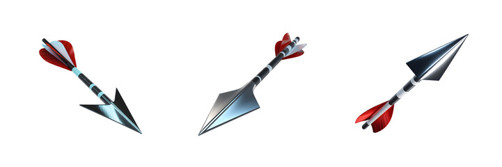 Collection for Three arrows with red fletching isolated on transparent background