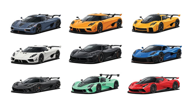 Supercar Illustrations Vector Set