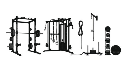Obraz premium Gym Equipment Vector Icons
